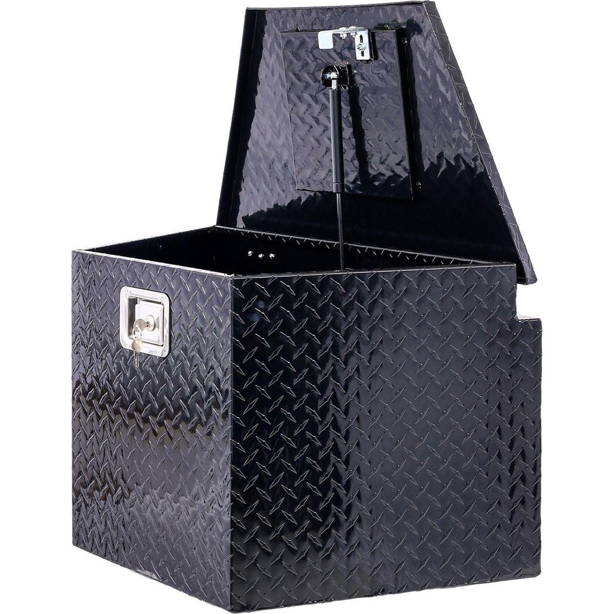 29inch Aluminum tool box,heavy duty truck bed tool box,outdoor trailer pickup storage tool box,RV storage organizer,underbody box w/lock keys,black 29x16.5x18.5inch