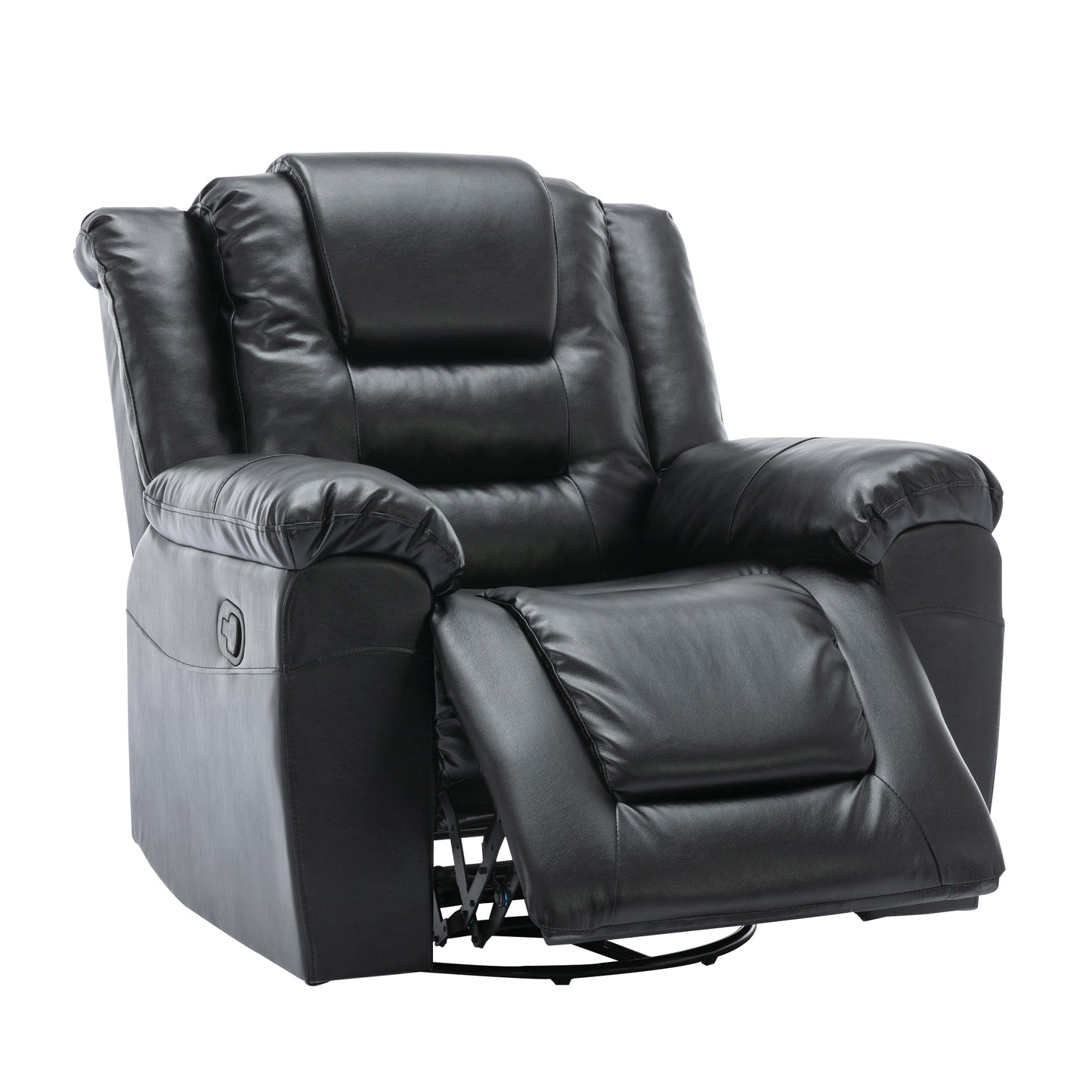 360Swivel and Rocking Home Theater Recliner Manual Recliner Chair with Wide Armrest for Living Room,Bedroom, Black