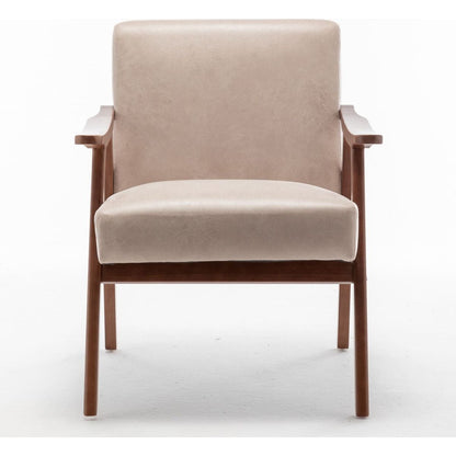 Mid-Century Modern Chair, Living Room Chair with Solid Wood Frame, Accent Chair Extra-Thick Backrest, Wingback Chair for Bedroom, Reading Room, Living Room, Lounge Chair Indoor