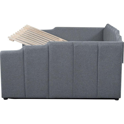 Upholstered Daybed with Underneath Storage,Full Size, Gray