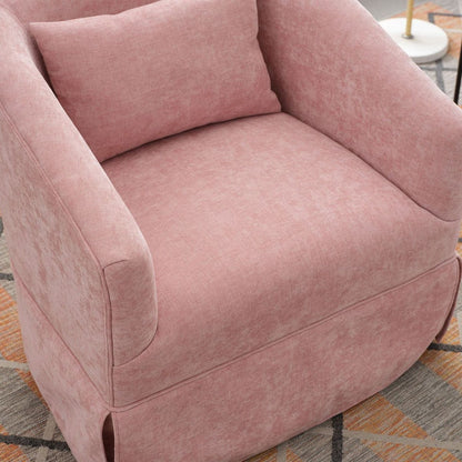 degree Swivel Accent Armchair Linen Blend PINK