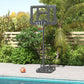 Soozier Portable Basketball Hoop, 7.5-10FT Height Adjustable Swimming Pool Basketball Goal with 43.25" Backboard, Wheels and Fillable Base, for Youth & Adults