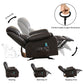 Vanbow.Recliner Chair Rocking Chairs for Adults Oversized with 2 Cup Holders, USB Charge Port Soft Features a Manual Massage and Heat.BROWN