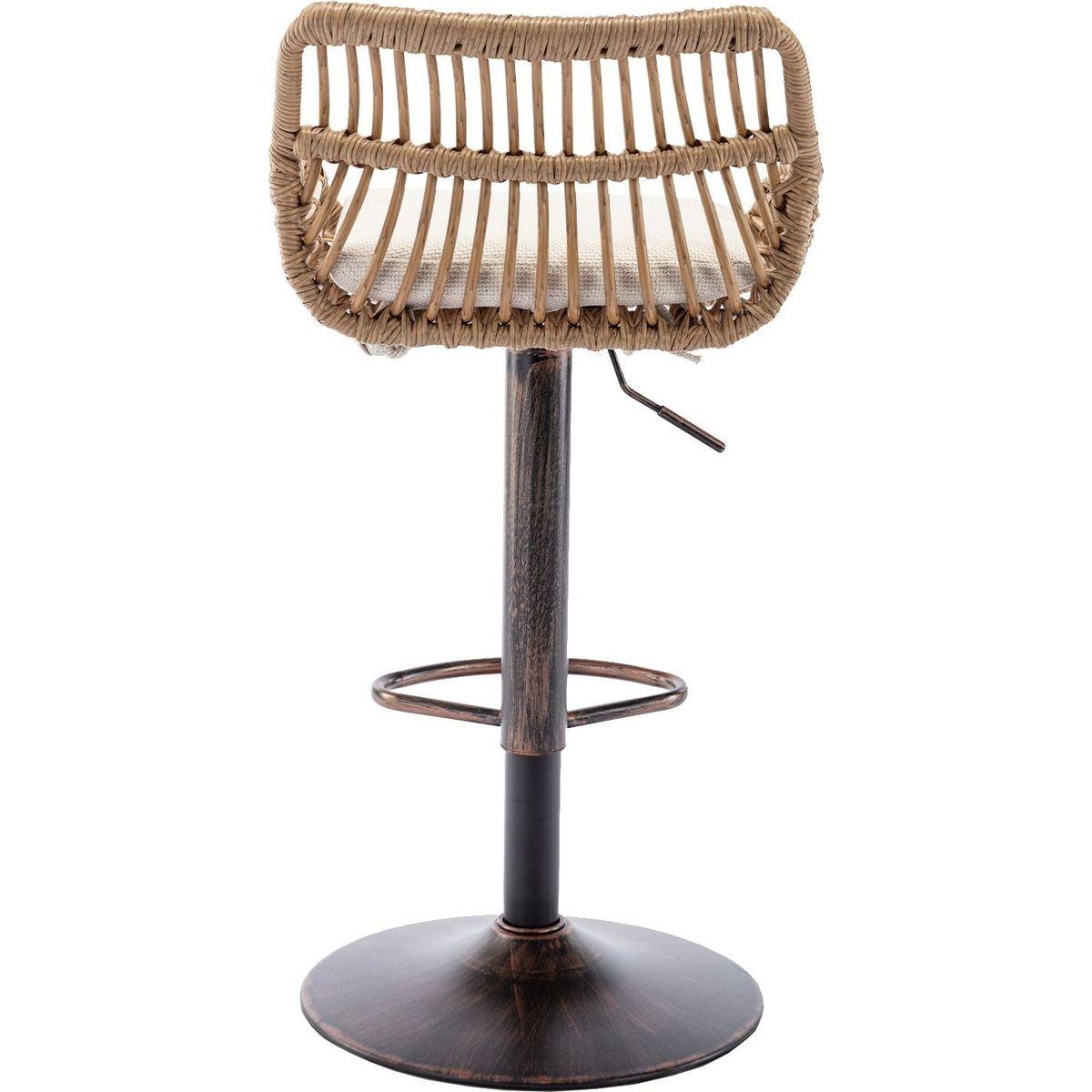 Swivel Bar Stools Set of 2 Adjustable Counter Height Chairs with Footrest for Kitchen, Dining Room 2PC/SET
