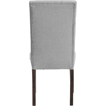 Linen Tufted Dining Room Chairs Set of 6, Accent Diner Chairs Upholstered Fabric Side Stylish Kitchen Chairs with Solid Wood Legs and Padded Seat - Gray