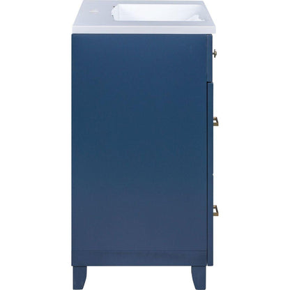 36" Bathroom Vanity Cabinet with Sink Top Combo Set, Navy Blue, Single Sink, Shaker Cabinet with Soft Closing Door and Drawer