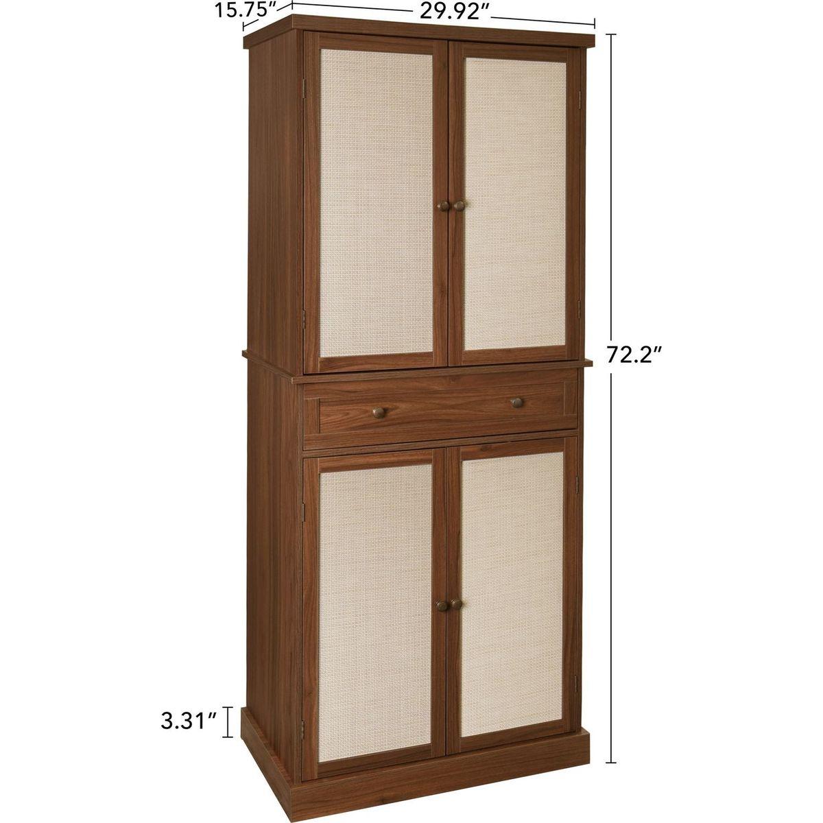4 Door Cabinet with 1 Drawer, with 4 Adjustable Inner Shelves, Storage Cabinet