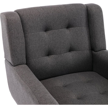 Modern Soft Linen Material Ergonomics Accent Chair Living Room Chair Bedroom Chair Home Chair With Black Legs For Indoor Home