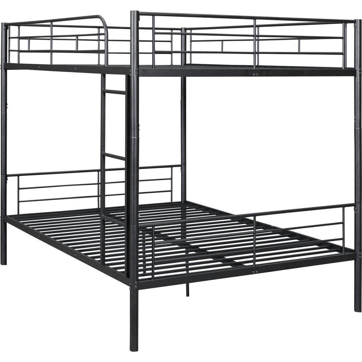 Full Over Full Metal Bunk Bed, Black