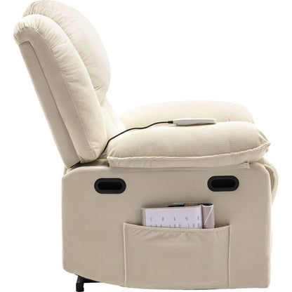 Massage Recliner,Power Lift Chair for Elderly with Adjustable Massage and Heating Function,Recliner Chair with Infinite Position and Side Pocket for Living Room, Beige