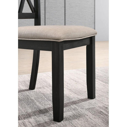 Arroyo 5-Piece Dining Set, Hairpin Dining Table with 4 Cross-back Chairs, Rich Black