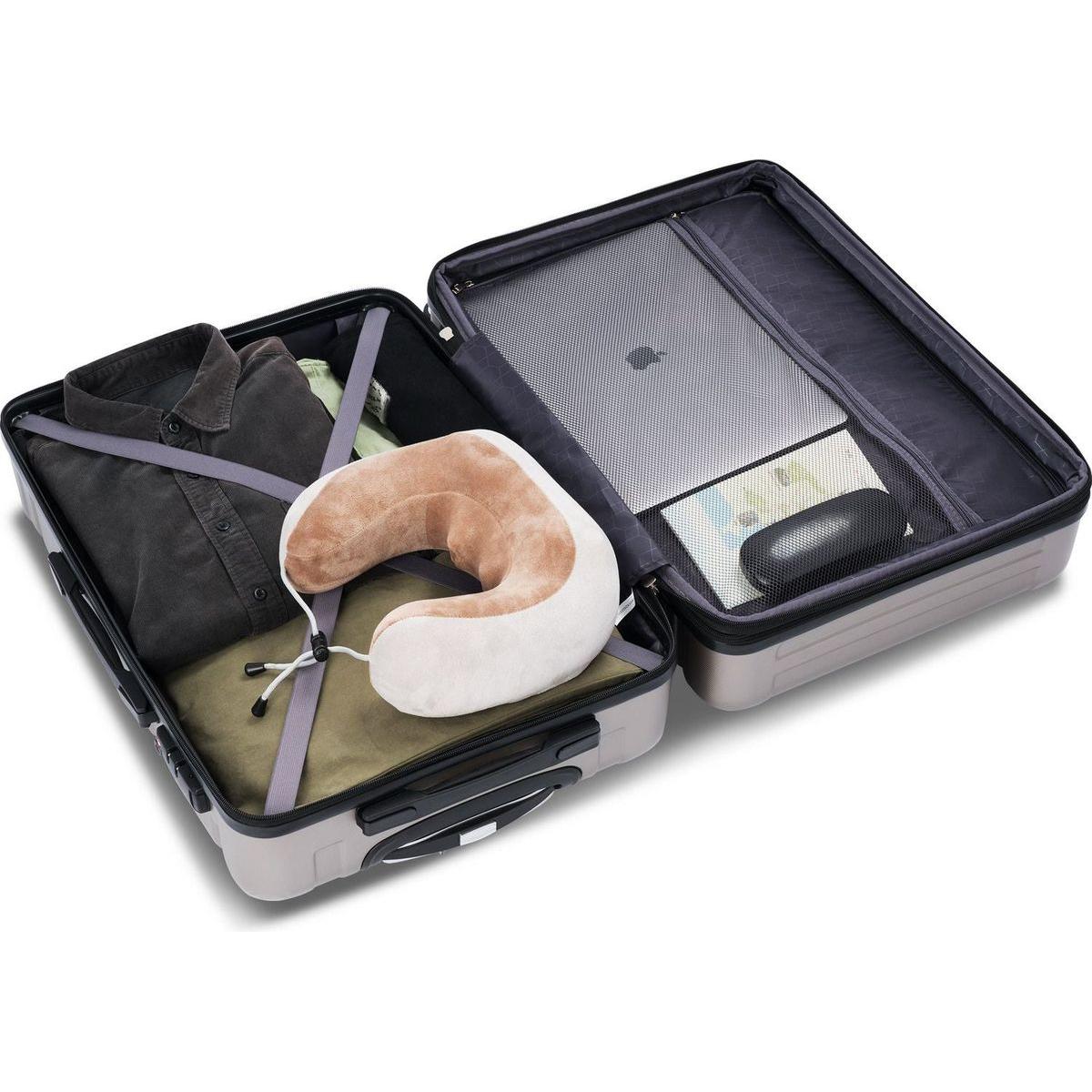 Luggage Sets New Model Expandable ABS Hardshell 3pcs Clearance Luggage Hardside Lightweight Durable Suitcase sets Spinner Wheels Suitcase with TSA Lock 20"24"28"(purple)