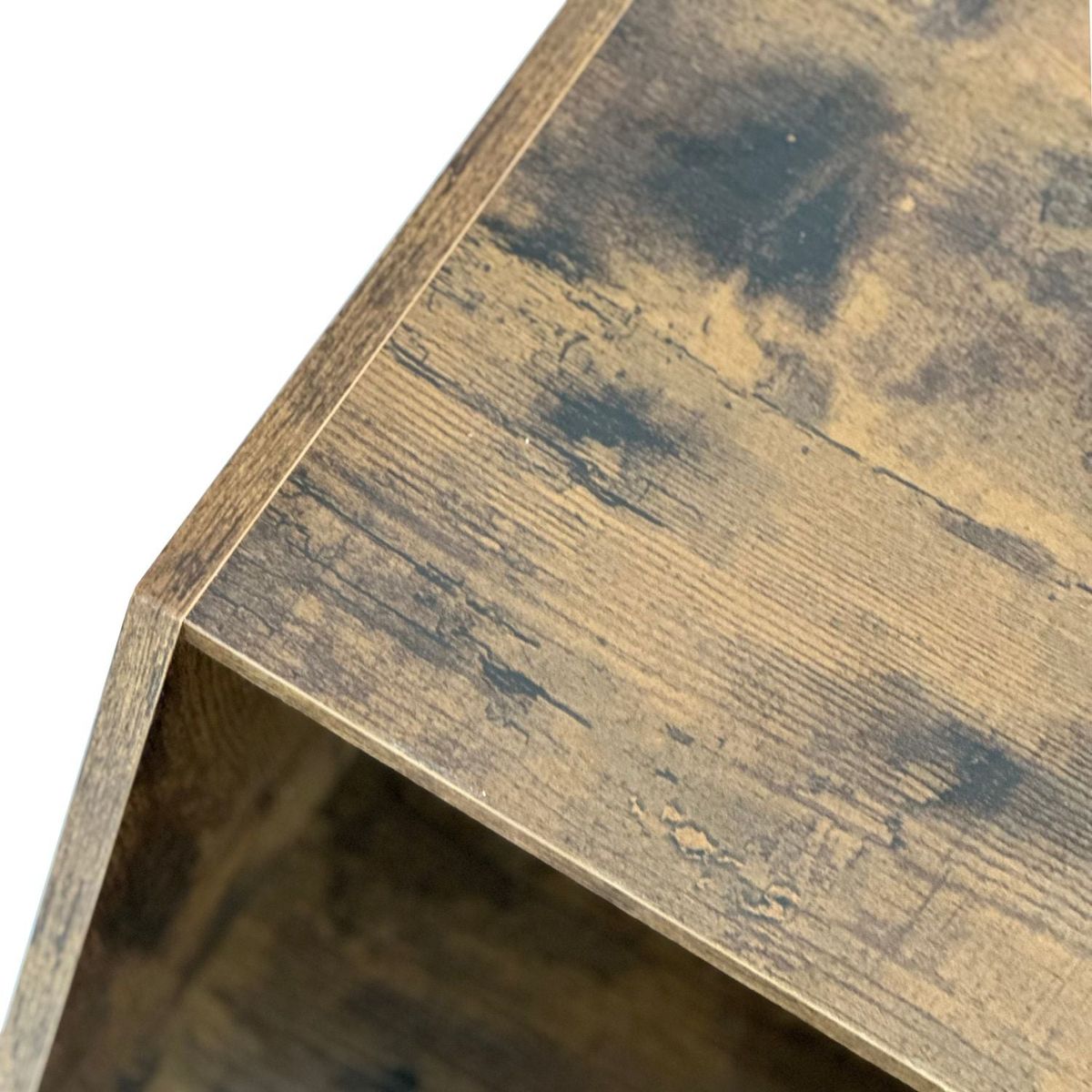 23.62" Hexagonal Coffee Table Side Table Nightstand Antique Wood