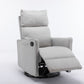 Cotton Linen Fabric Swivel Rocking Chair Glider Rocker Recliner Nursery Chair With Adjustable Back And Footrest For Living Room Indoor,Light Gray