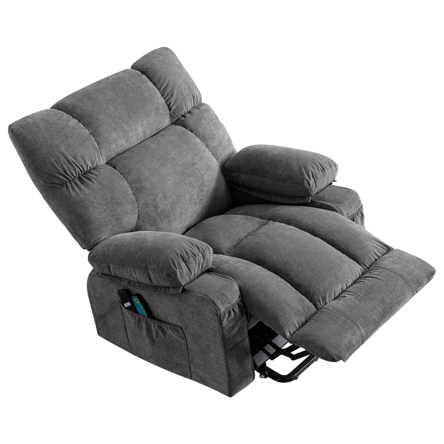 Power Lift Recliner Chair Recliners for Elderly with Heat and Massage Recliner Chair for Living Room with Infinite Position and Side Pocket,USB Charge Port,GREY