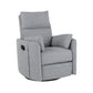 360 Degree Swivel Recliner Theater Recliner Manual Rocker Recliner Chair with Two Removable Pillows for Living Room, Dark Grey