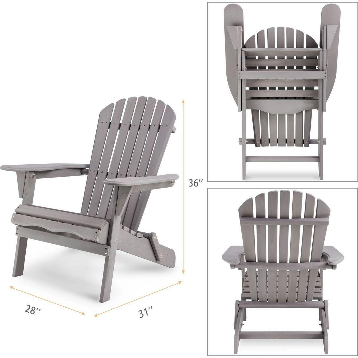 Wood Lounge Patio Chair for Garden Outdoor Wooden Folding Adirondack Chair Set of 2 Solid Cedar Wood Lounge Patio Chair for Garden, Lawn, Backyard