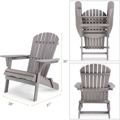 Wood Lounge Patio Chair for Garden Outdoor Wooden Folding Adirondack Chair Set of 2 Solid Cedar Wood Lounge Patio Chair for Garden, Lawn, Backyard