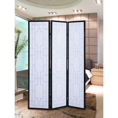 Sudoku 3 Panel Room Divider Screen, Black