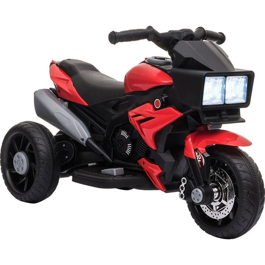 6V Kids Motorcycle Toddler Ride-on Toy, High-Traction Battery-Operated Mini Electric Motorbike with Forward/Reverse Switch, Music, Headlights, Horn, Red