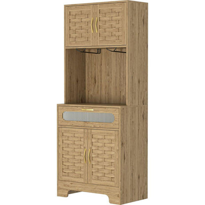 67" Tall Pantry Buffet Cabinet Freestanding Hutch Cupboard for Home, Kitchen,Tall Freestanding Liquor Cabinet Bar for Kitchen, Dining Room
