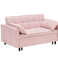 Folding sofa bed with adjustable back access to sofa recliner single bed Adult Modern chair bed, pink