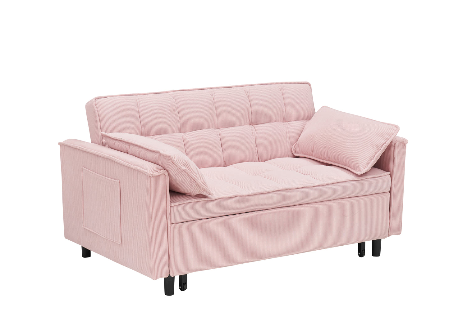 Folding sofa bed with adjustable back access to sofa recliner single bed Adult Modern chair bed, pink