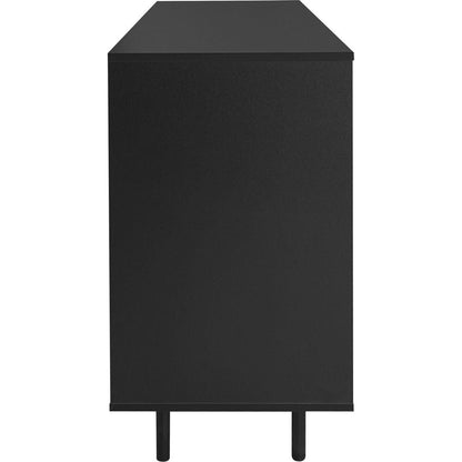 Wave Pattern Storage Cabinet with 2 Doors and 2 Drawers, Adjustable, Suitable for Study,Entrance and Living Room