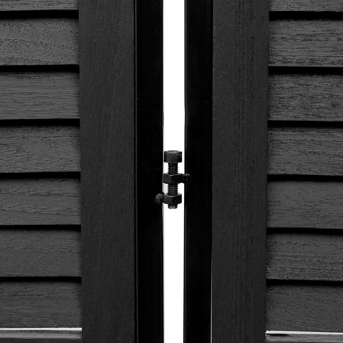 3 Panel Room Divider 6Ft Wood Folding Privacy Screen Black Room Separator Free Standing Wall Dividers (Black)