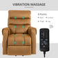 Power Lift Chair, Velvet Touch Upholstered Recliner Chair for Elderly with Vibration Massage, Remote Control, Side Pockets, Brown