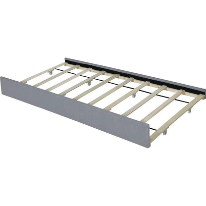 Queen Size Velvet Upholstered Platform Bed with 2 Drawers and 1 Twin XL Trundle- Gray - Streamdale Furniture