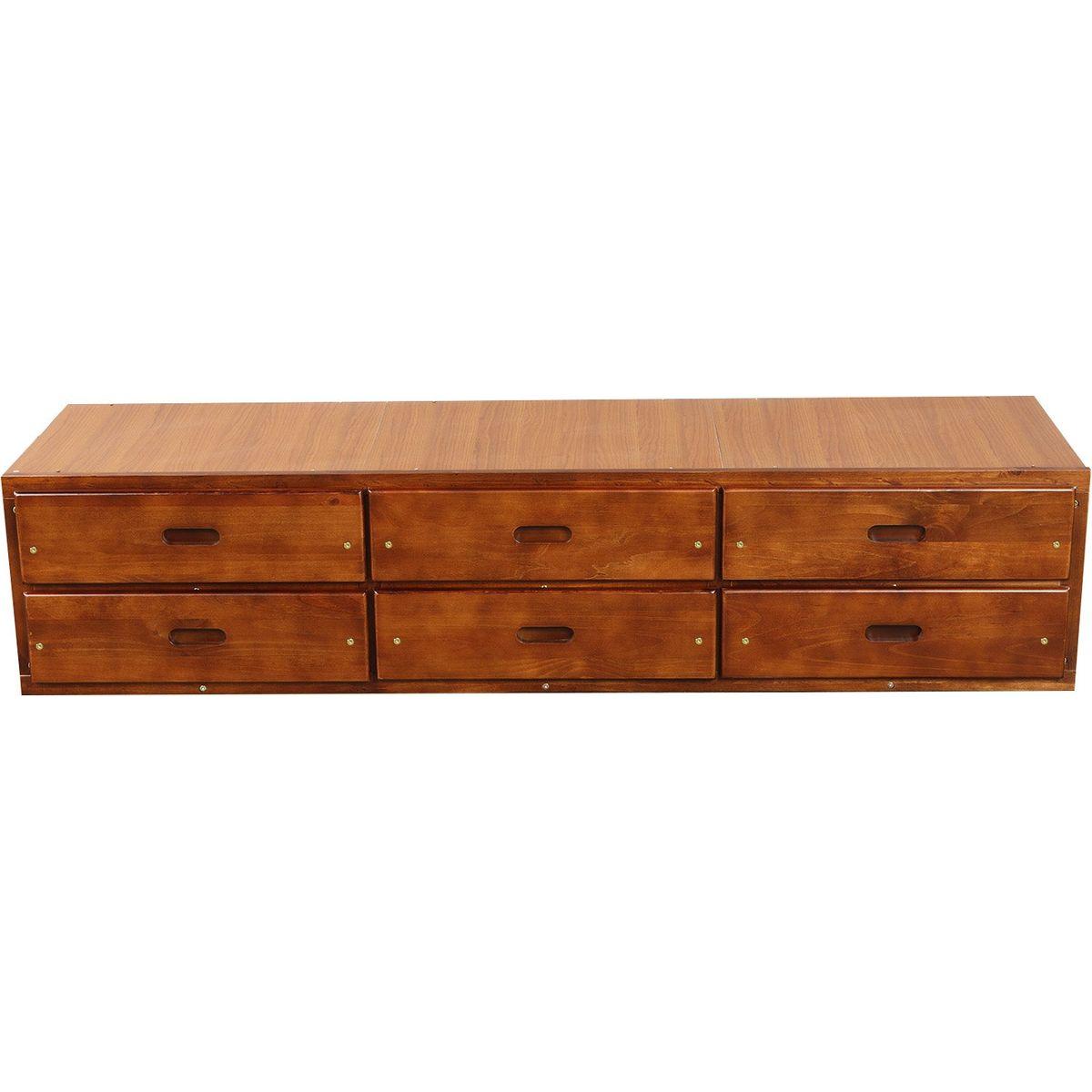 Twin Size Platform Storage Bed Solid Wood Bed with 6 Drawers