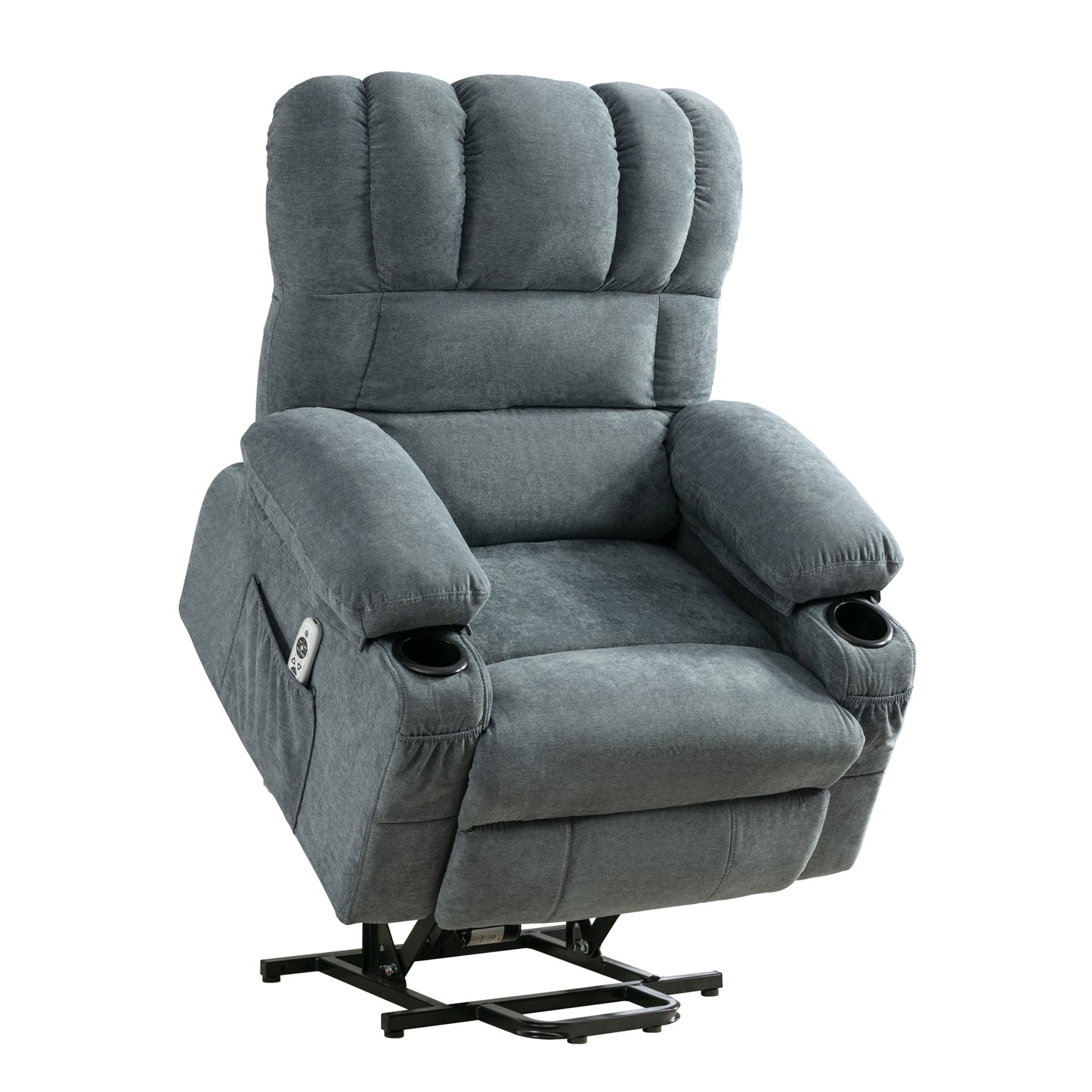 Power Lift Recliner Chair Recliners for Elderly with Heat and Massage Recliner Chair for Living Room with Infinite Position and Side Pocket,USB Charge Port.BLUE