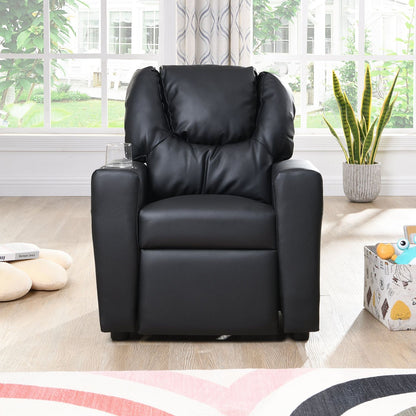 Kids Recliner Chair Black PVC