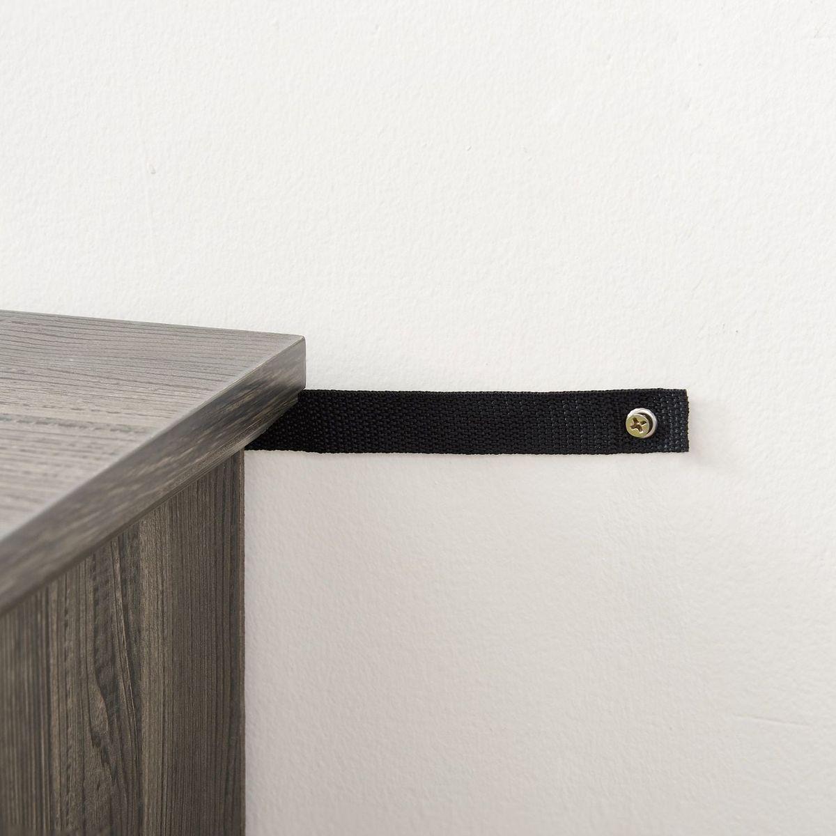 Farmhouse Rattan TV Stand Console Table for TVs up to 70 Inches, TV Console Table with 2 Storage Shelves, 2 Natural Rattan Door Cabinets, 65"Wx15.55"Dx23.86"H, Gray