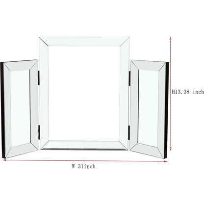 W 31 inch X H 20 inch Mountain shaped Folding vanity mirror Widely used in homes and offices