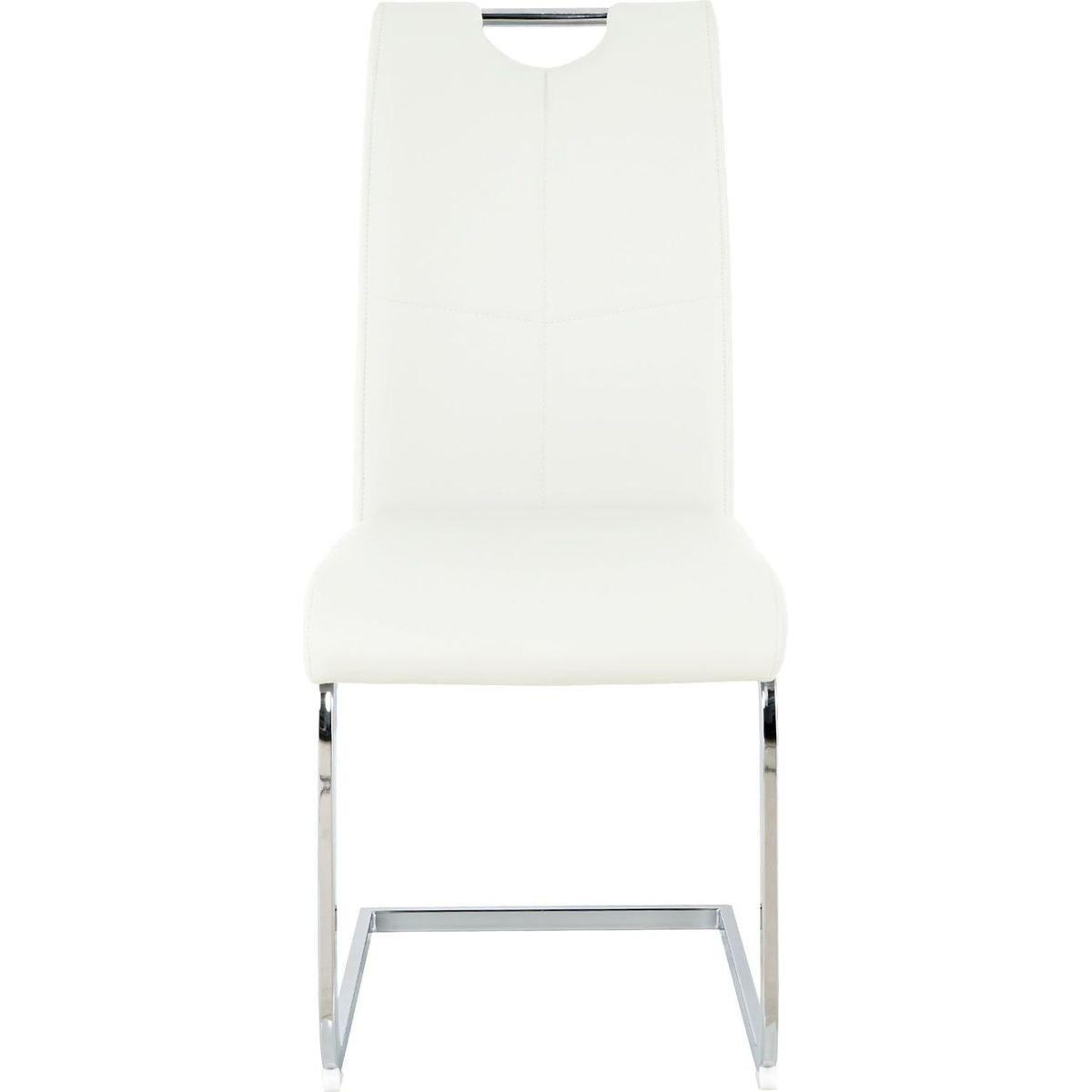 Modern Dining Chairs with Faux Leather Padded Seat Dining Living Room Chairs Upholstered Chair with Chrome Metal Legs Design for Kitchen, Living, Bedroom, Dining Room Side Chairs Set of 4