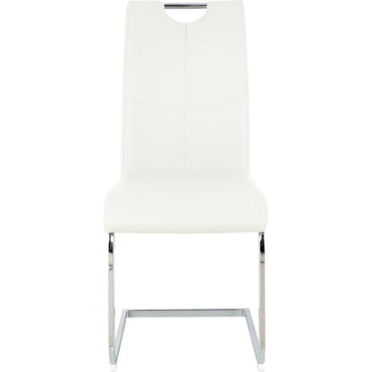 Modern Dining Chairs with Faux Leather Padded Seat Dining Living Room Chairs Upholstered Chair with Chrome Metal Legs Design for Kitchen, Living, Bedroom, Dining Room Side Chairs Set of 4