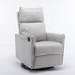 Cotton Linen Fabric Swivel Rocking Chair Glider Rocker Recliner Nursery Chair With Adjustable Back And Footrest For Living Room Indoor,Light Gray