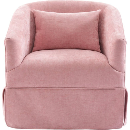 degree Swivel Accent Armchair Linen Blend PINK