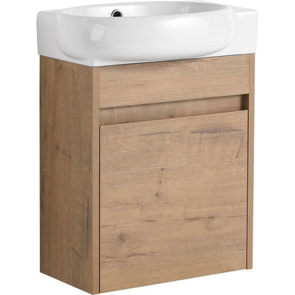 Soft Close Doors Bathroom Vanity With Sink,16 Inch For Small Bathroom