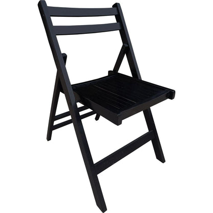 Furniture Slatted Wood Folding Special Event Chair - black, Set of 4, FOLDING CHAIR, FOLDABLE STYLE