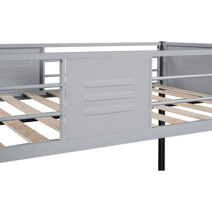Metal Twin over Twin Bunk Bed with Vent Board/ Heavy-duty Sturdy Metal/ Noise Reduced/ Safety Guardrail/ CPC Certified