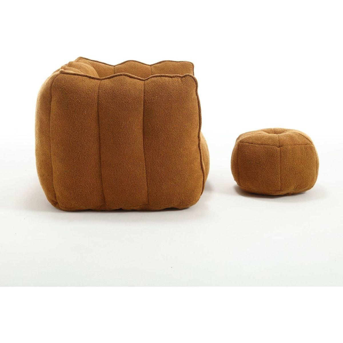 Soft Bean Bag Chair with High Resilient Foam(Chips)for living room and bedroom,Comfortable Square Lazy Sofa with Footstool, Cover for Adults to Gaming, Reading, and Watching TV