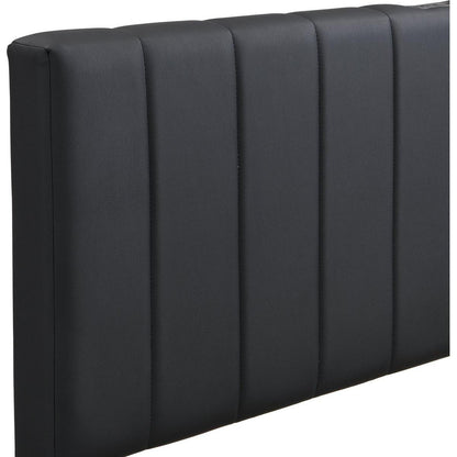 Full Size Upholstered Bed with Hydraulic Storage System and LED Light, Modern Platform Bed with Sockets and USB Ports, Black
