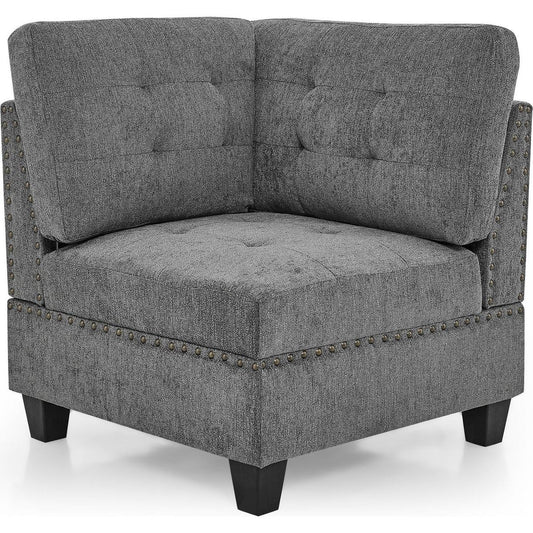 Corner Sofa for Modular Sectional,Grey Chenille (31.5"x31.5"x36.5")