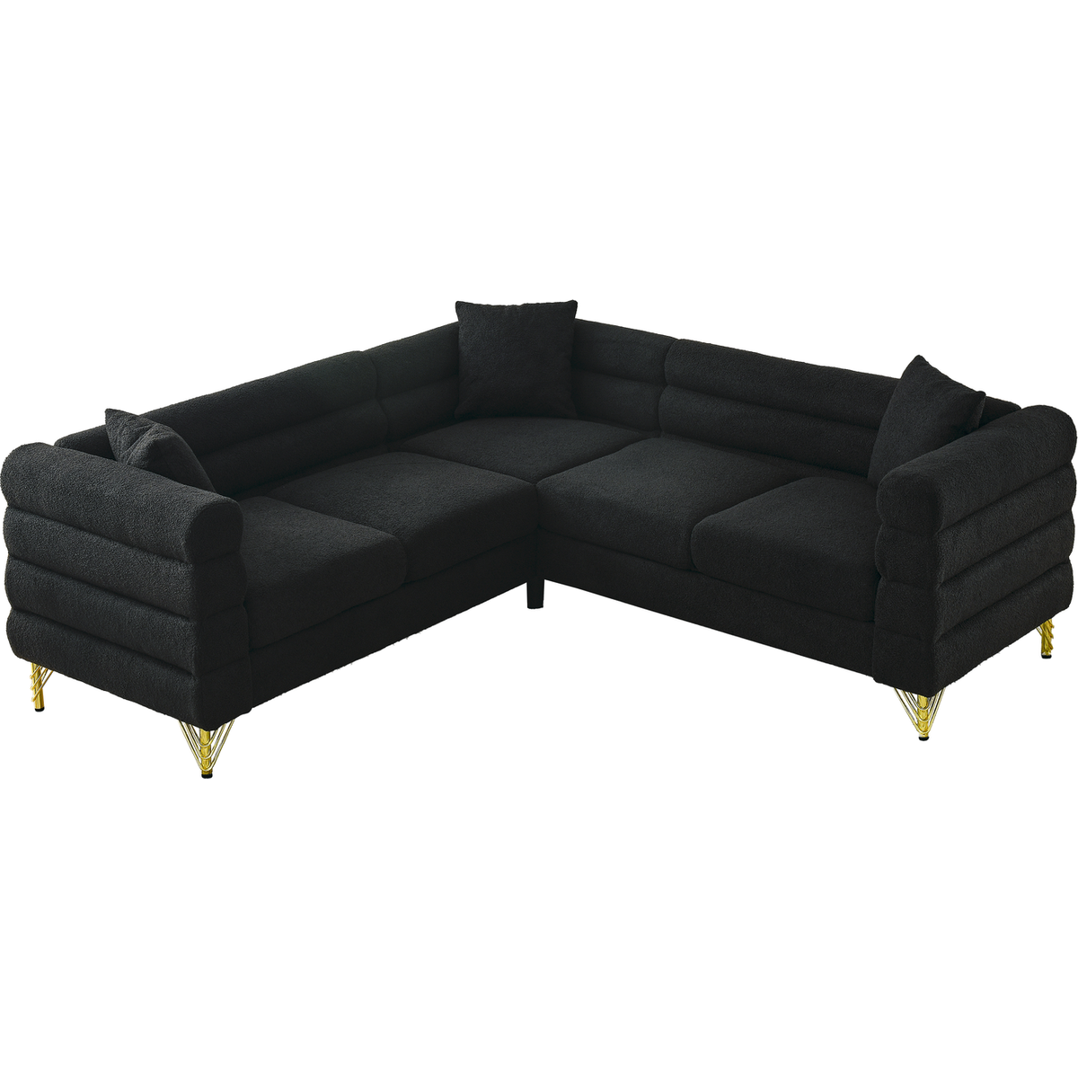 81.5-Inch Oversized Corner Sofa Covers, L-Shaped Sectional Couch, 5-Seater Corner Sofas with 3 Cushions for Living Room, Bedroom, Apartment, Office