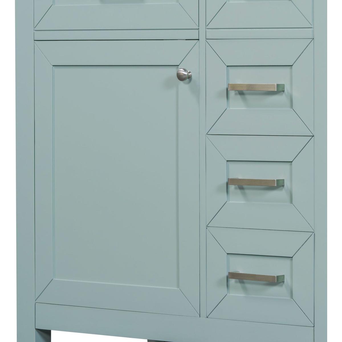 30" Bathroom Vanity with Sink Combo, Green Bathroom Cabinet with Drawers, Solid Frame and MDF Board