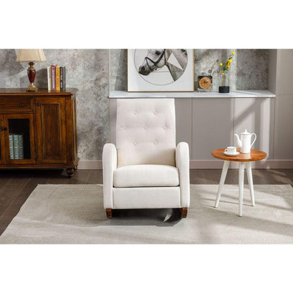 High Back Rocking Chair Nursery Chair .Comfortable Rocker Fabric Padded Seat .Modern High Back Armchair