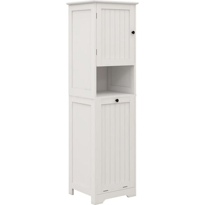 One-Compartment One-Door Tilt-Out Laundry Sorter Cabinet - White